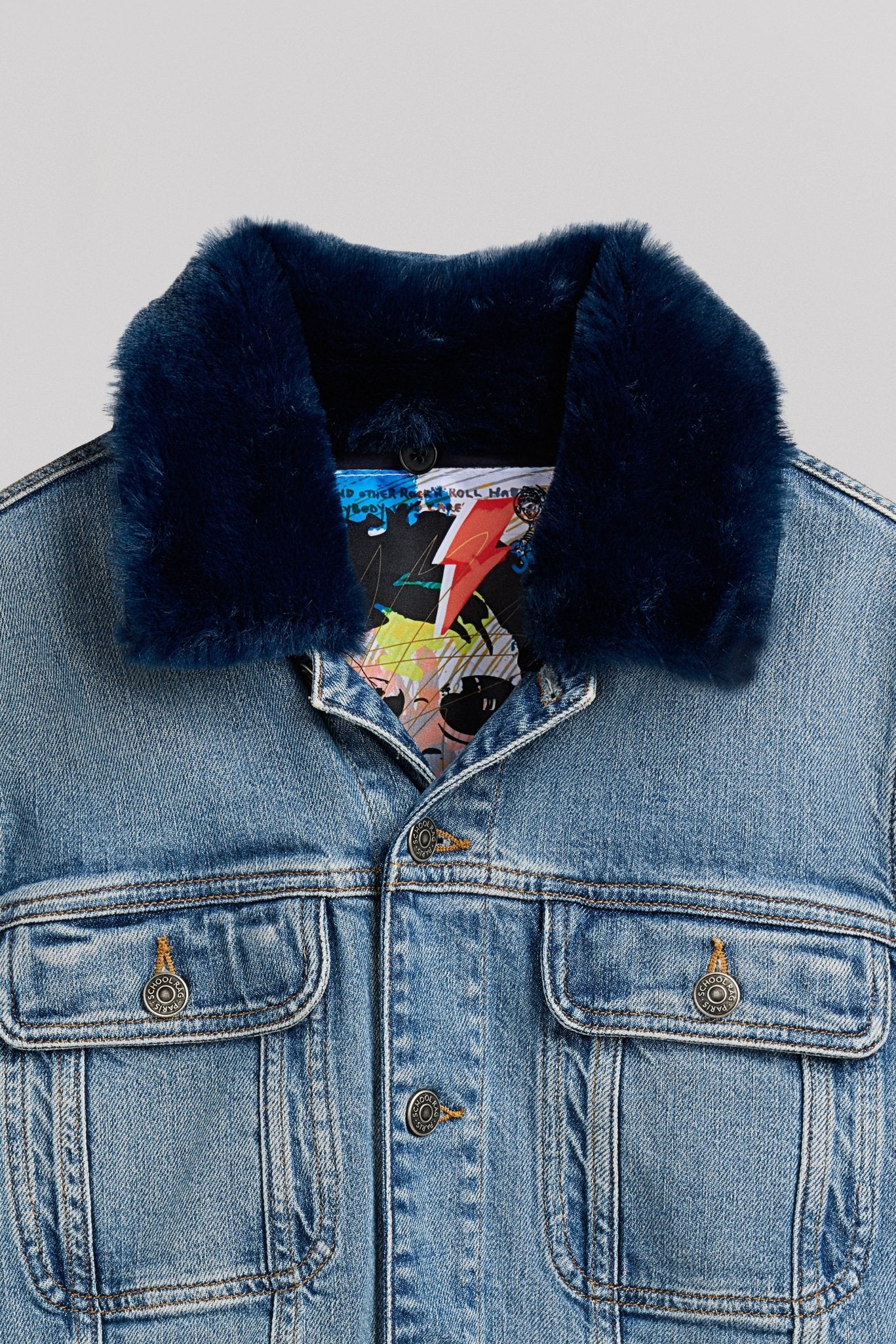 Blouson col détachable BEWORK HIGH BLU VINTAGE/INDIGO - School Rag