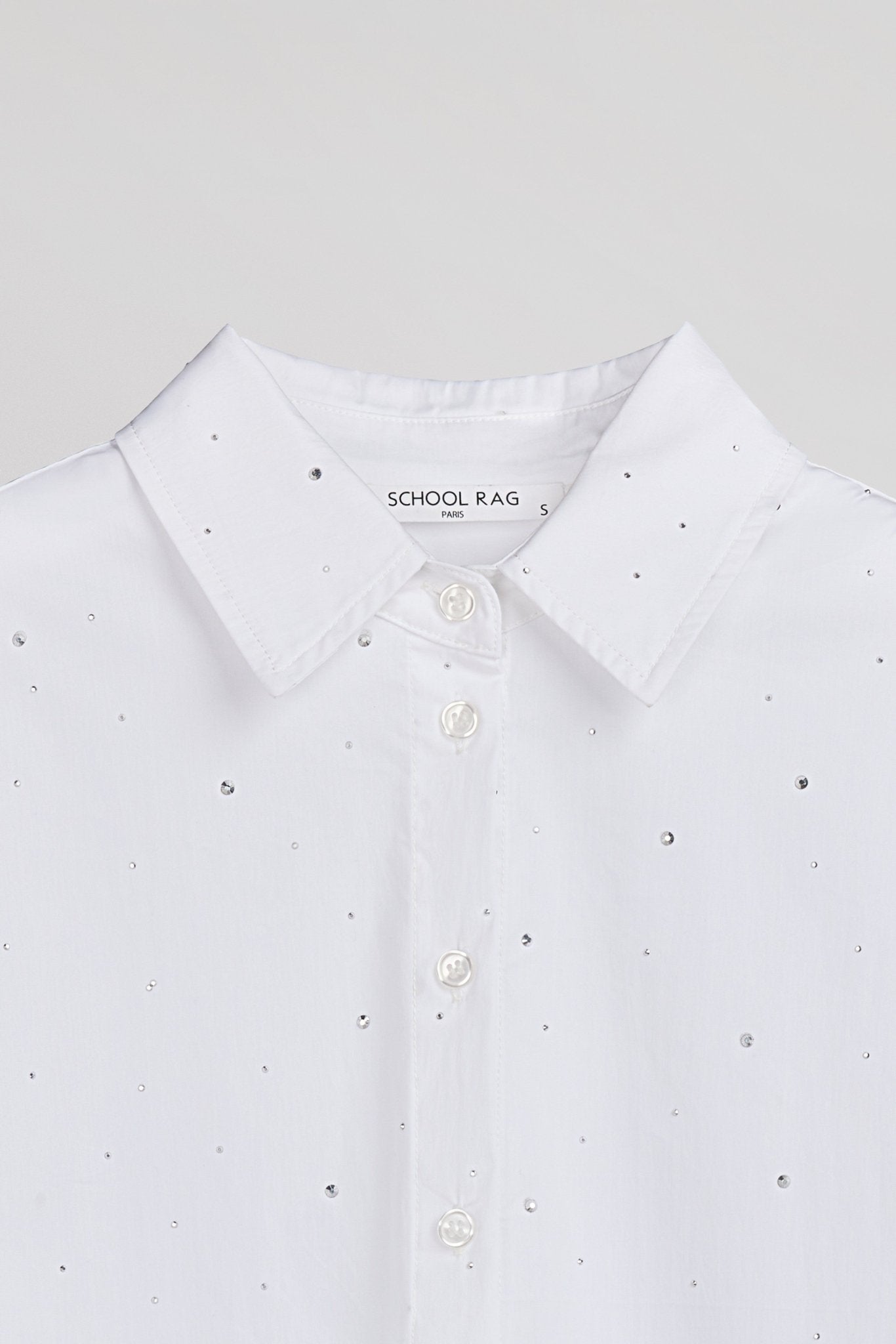 Chemise COURTNEY STRASS BLANC - School Rag