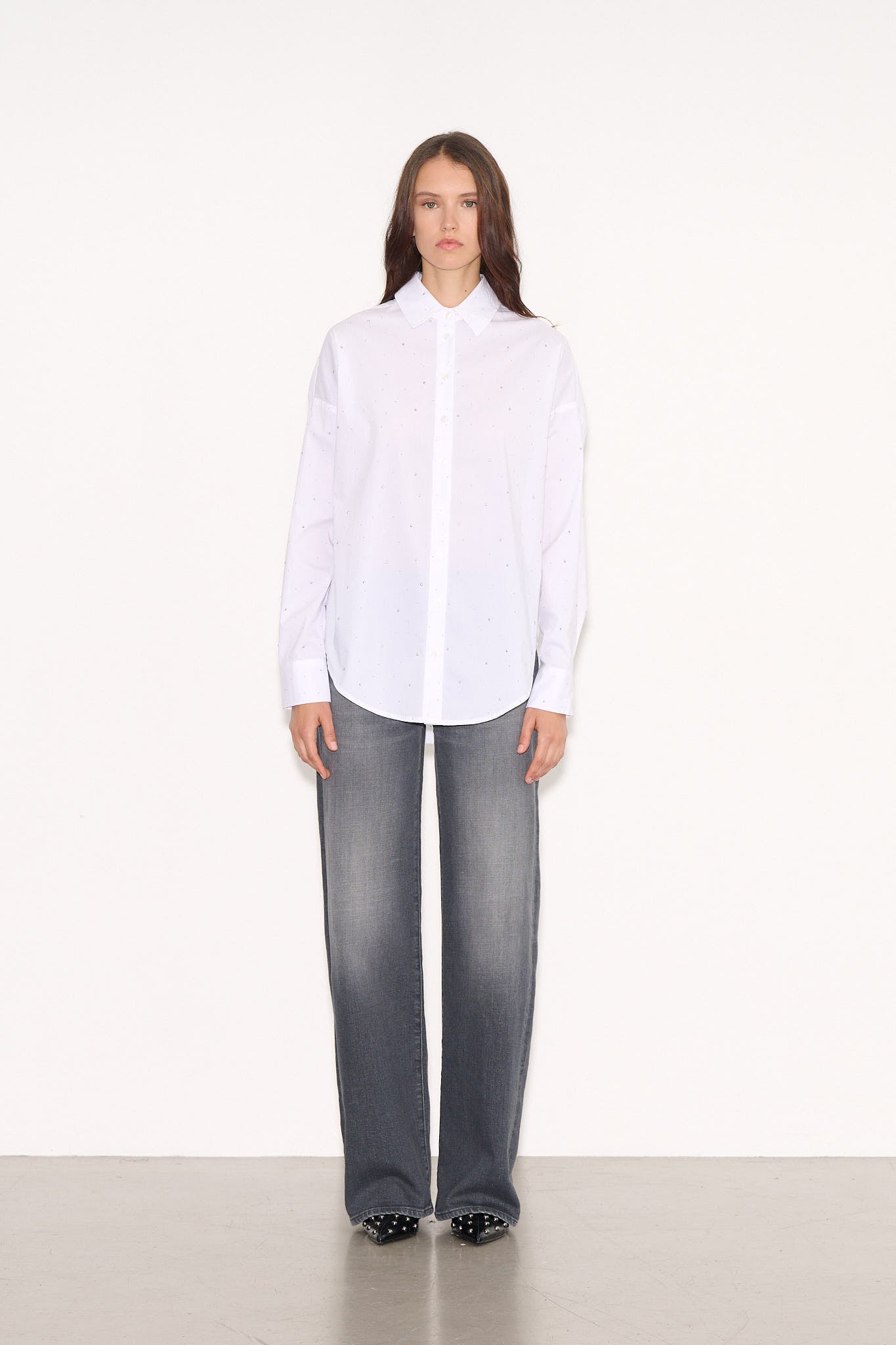 Chemise COURTNEY STRASS BLANC - School Rag