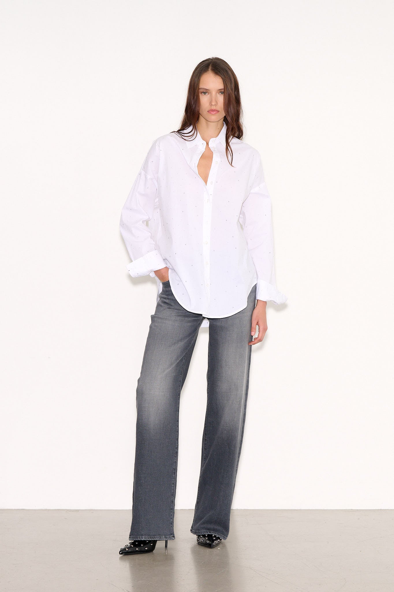 Chemise COURTNEY STRASS BLANC - School Rag