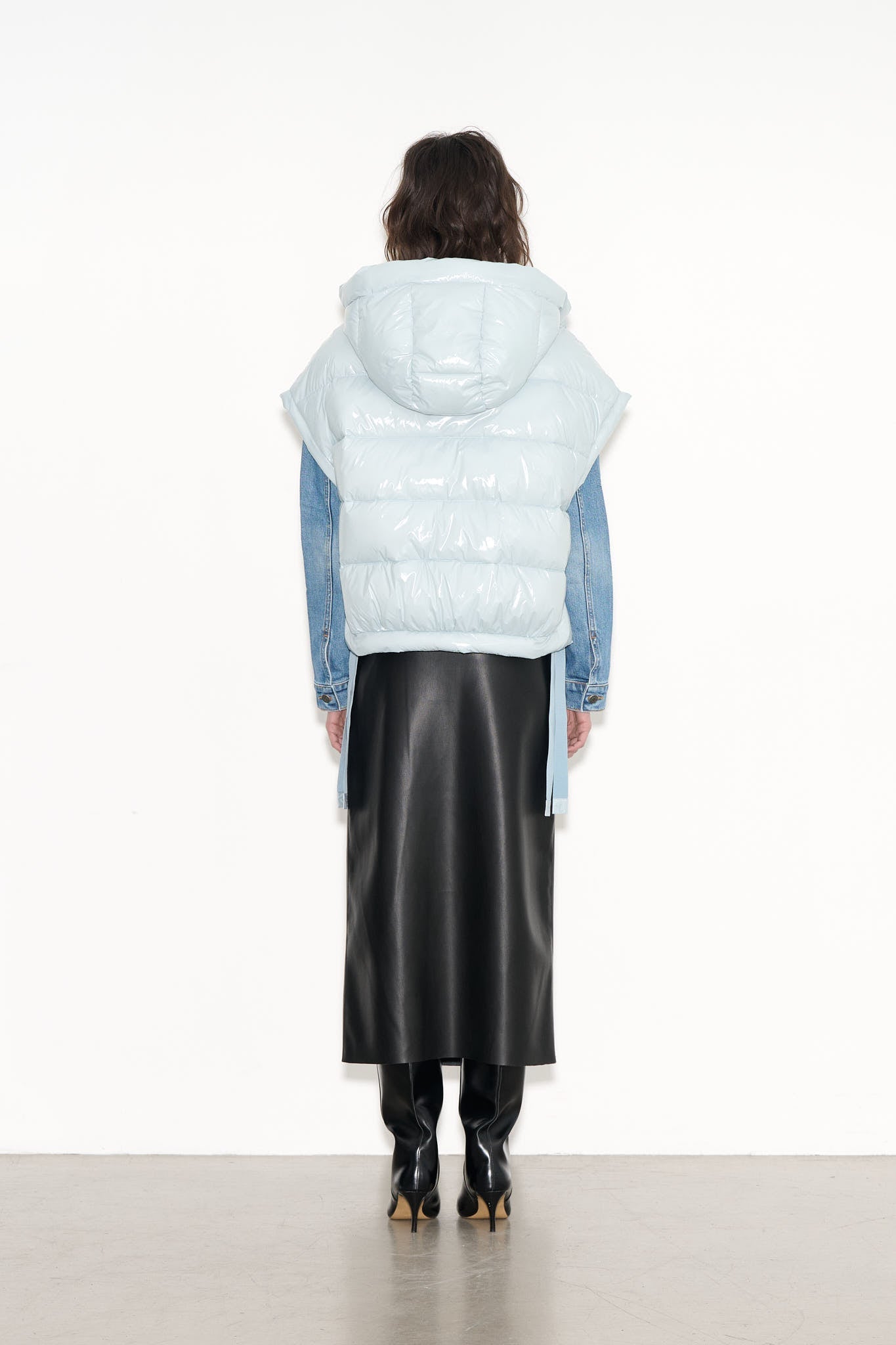 Doudoune sans manches oversize B - WEEKEE ICY ICY BLUE - School Rag