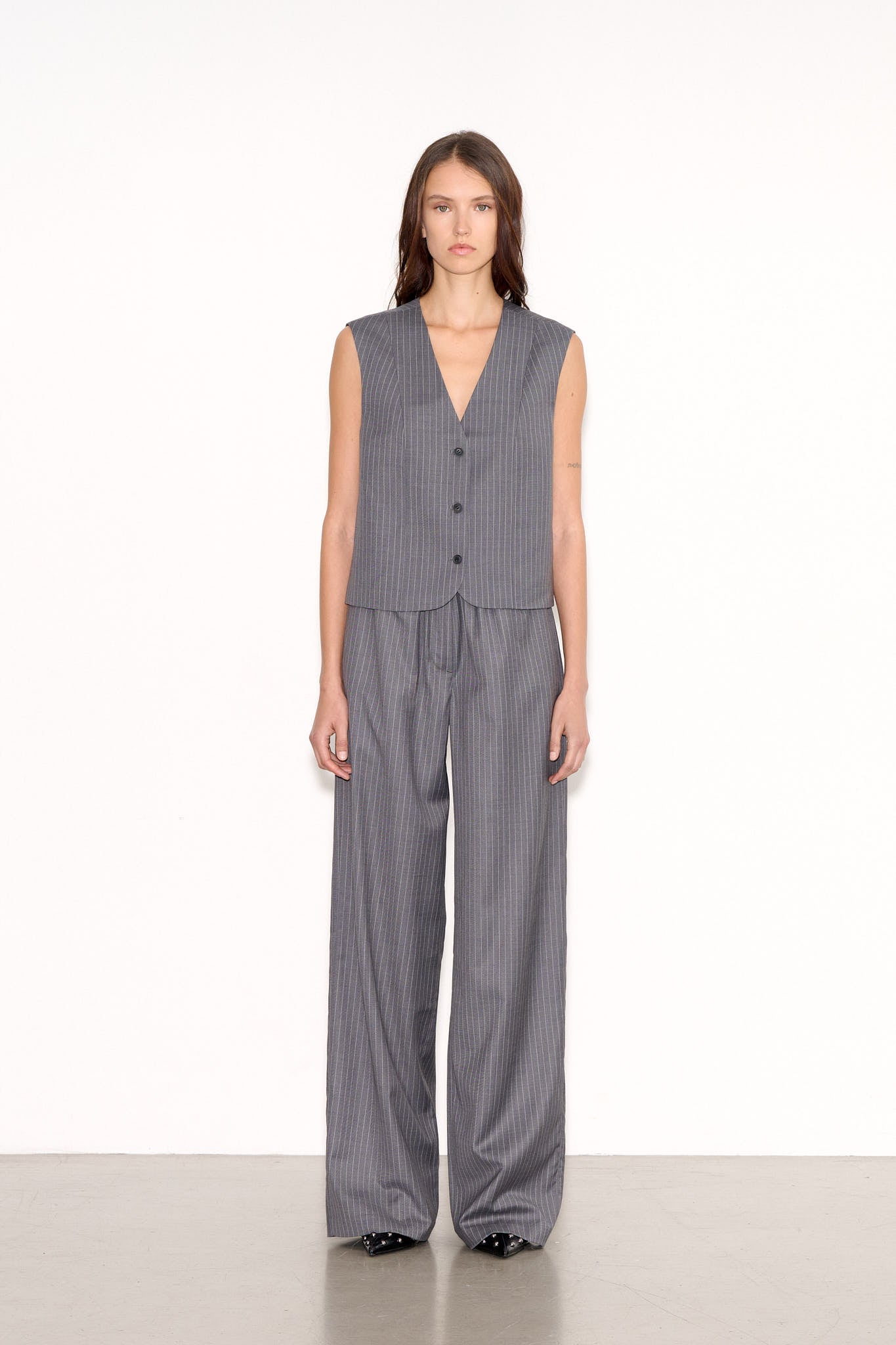 Gilet GUSTO CAPONE GREY STRIPES - School Rag