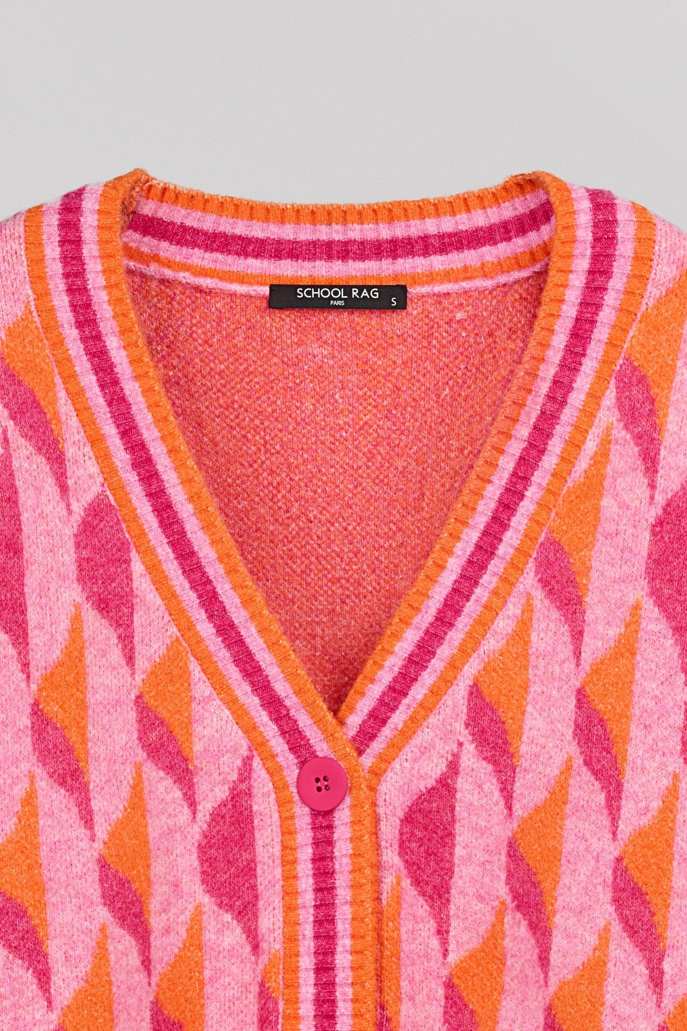 Gilet jacquard à manches ballon QUEENCY - School Rag