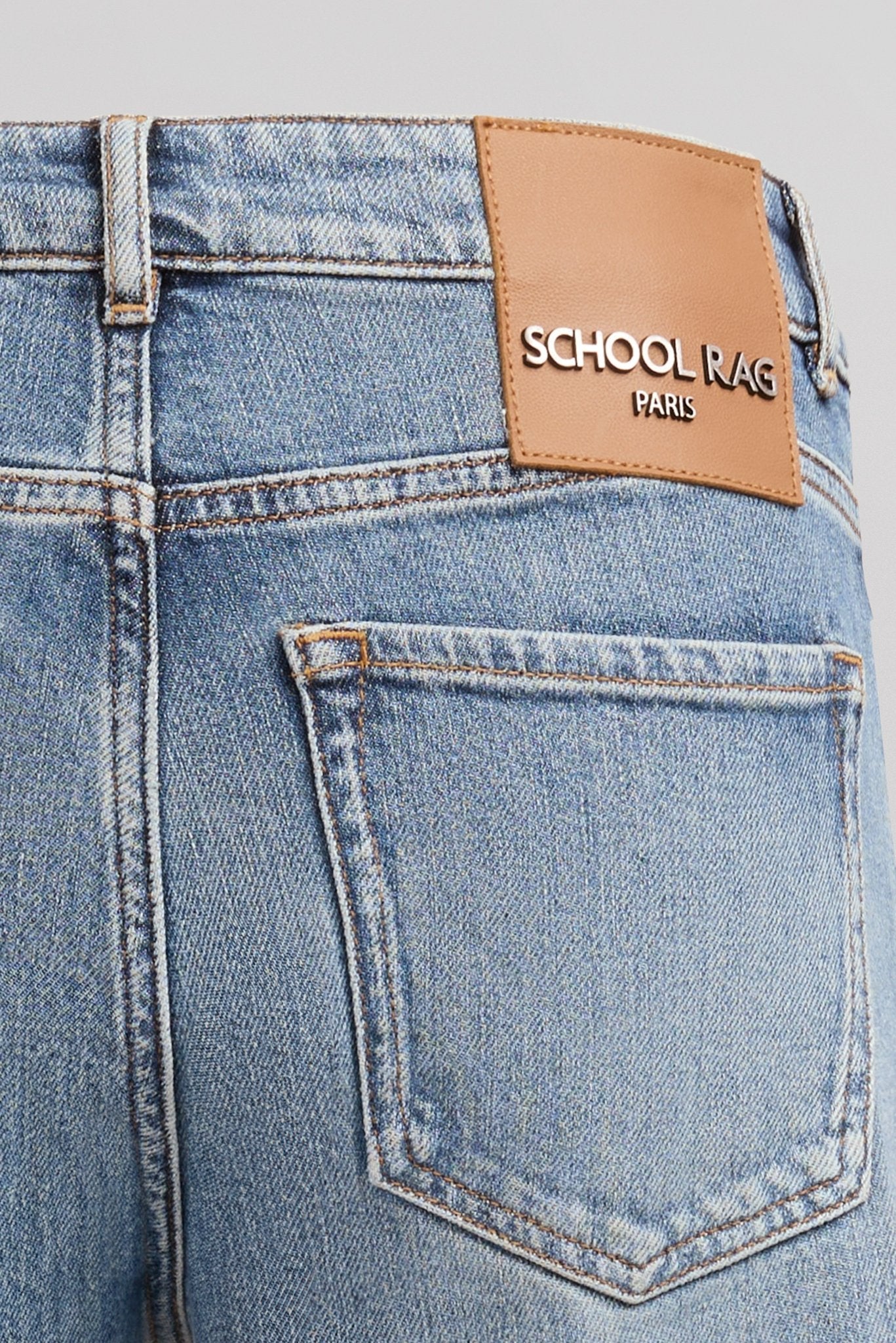 Jean droit middle rise PTL - BESHOW HIGH BLUE VINTAGE/INDIGO - School Rag