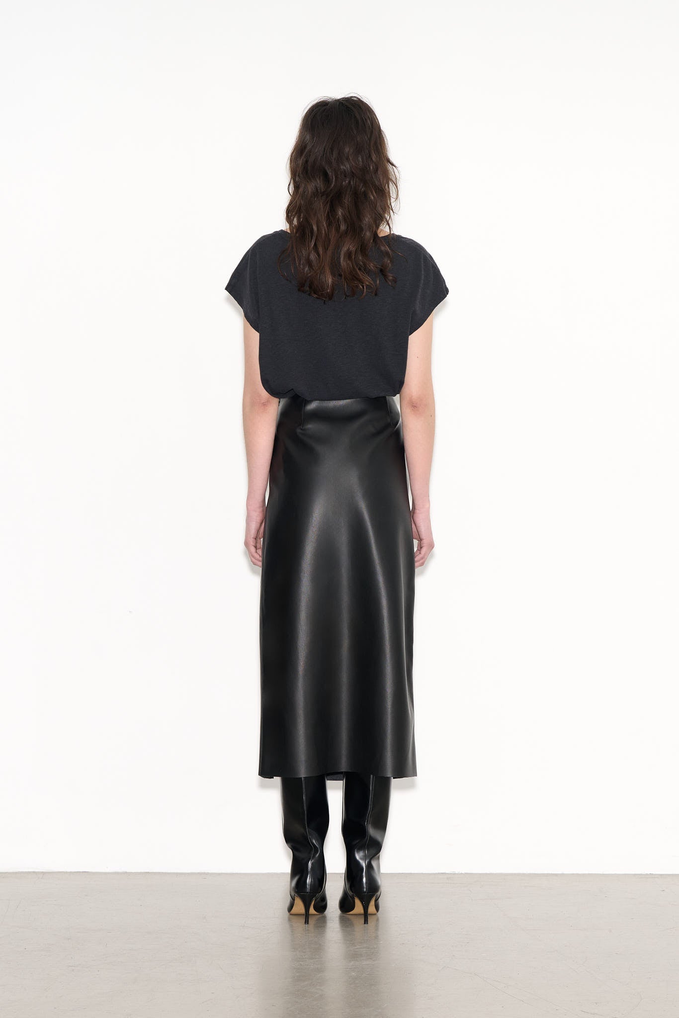 Jupe droite longueur midi JADYS BOLD NOIR - School Rag