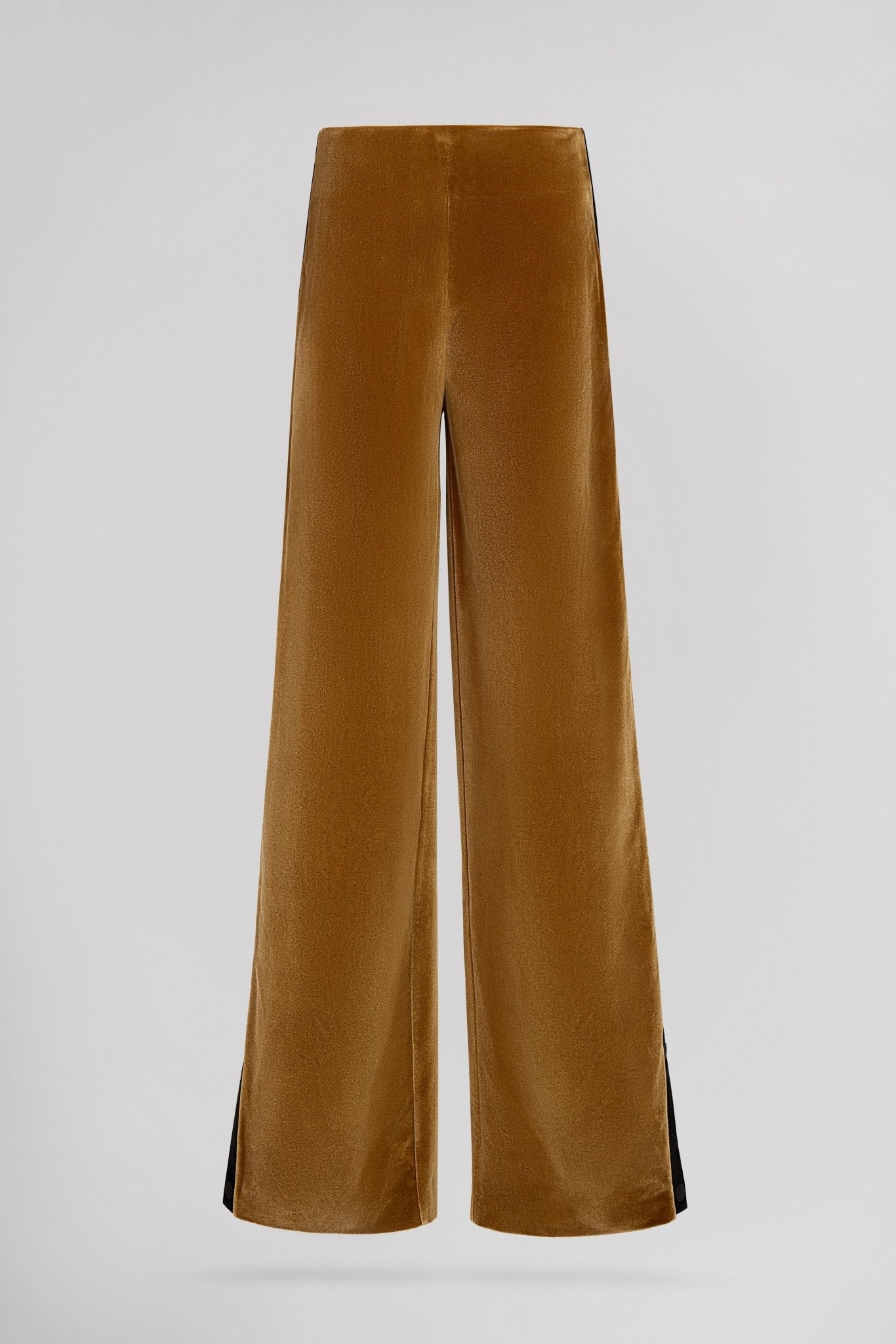 Pantalon droite taille haute PTL - HAZEL CAMEL VELVET - School Rag