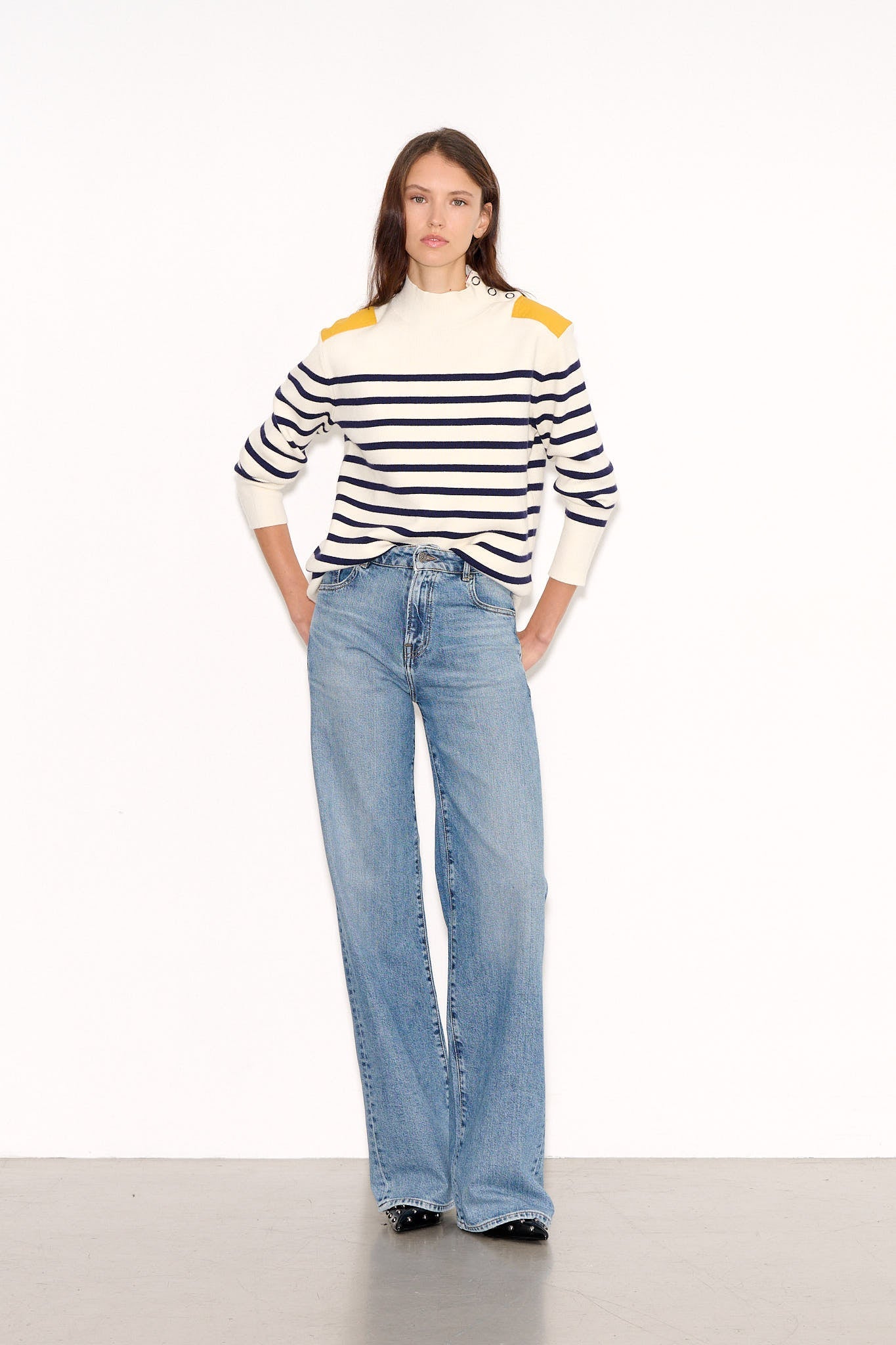 Pull P - NAUTILUS ECRU & MARINE STRIPES - School Rag