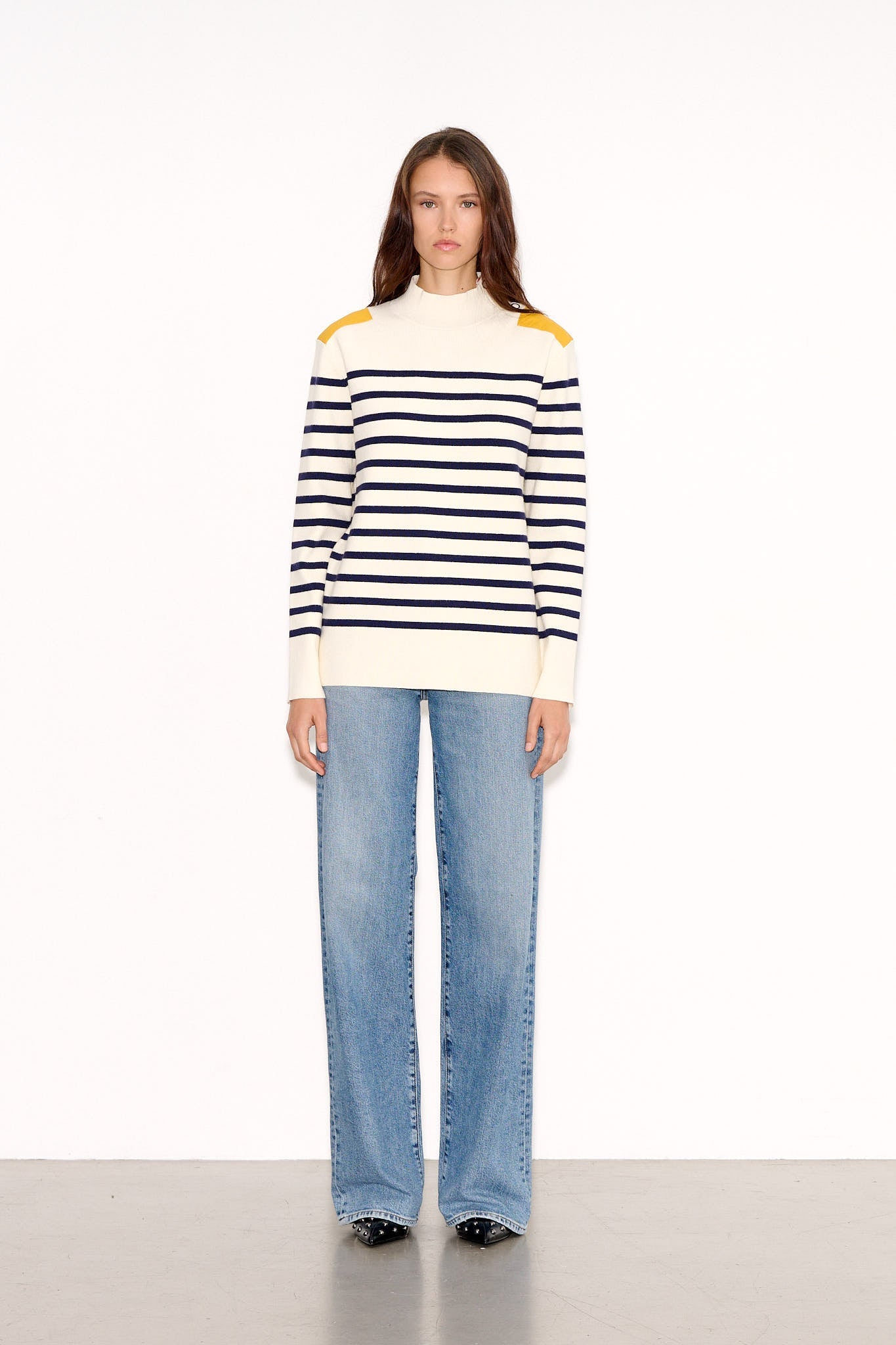 Pull P - NAUTILUS ECRU & MARINE STRIPES - School Rag