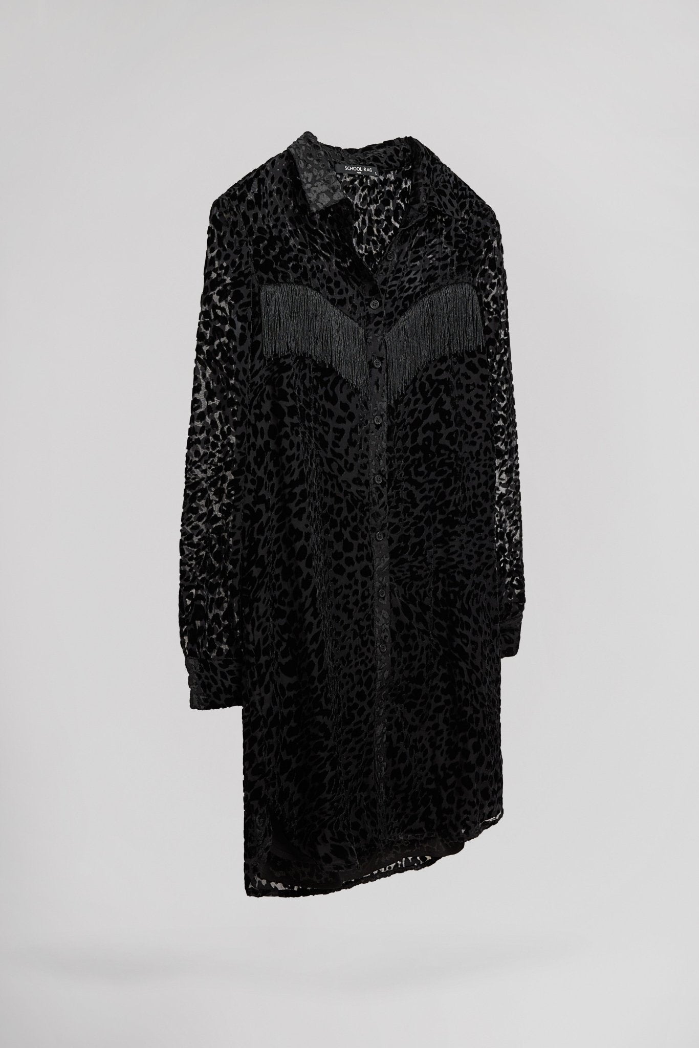Robe chemise motif panthère R - VELVET NOIR - School Rag