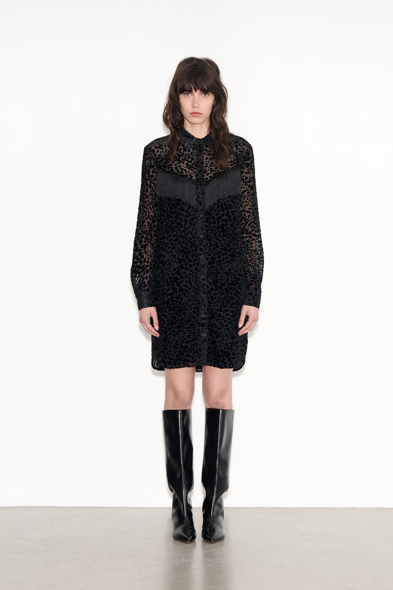 Robe chemise motif panthère R - VELVET NOIR - School Rag