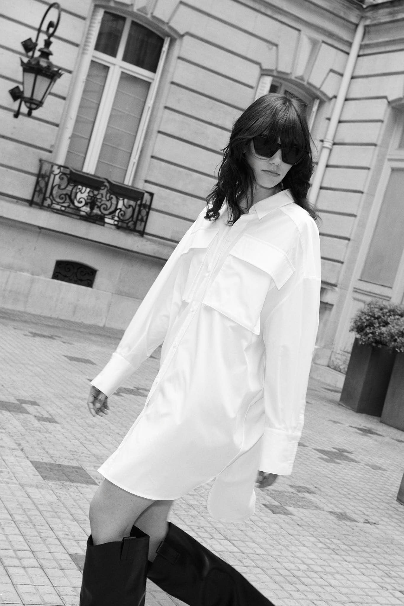 Robe chemise oversize R FORD JECK BLANC School Rag