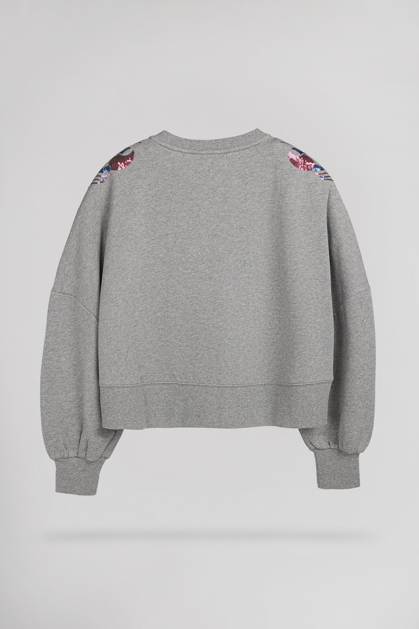 Sweat court oversize SAURIA SEQUINS MID GREY MELANGE - School Rag