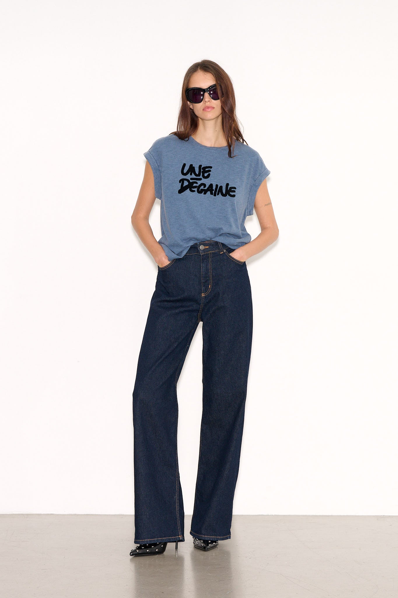 T-shirt casual T - DEGAINE WORKING BLUE - School Rag