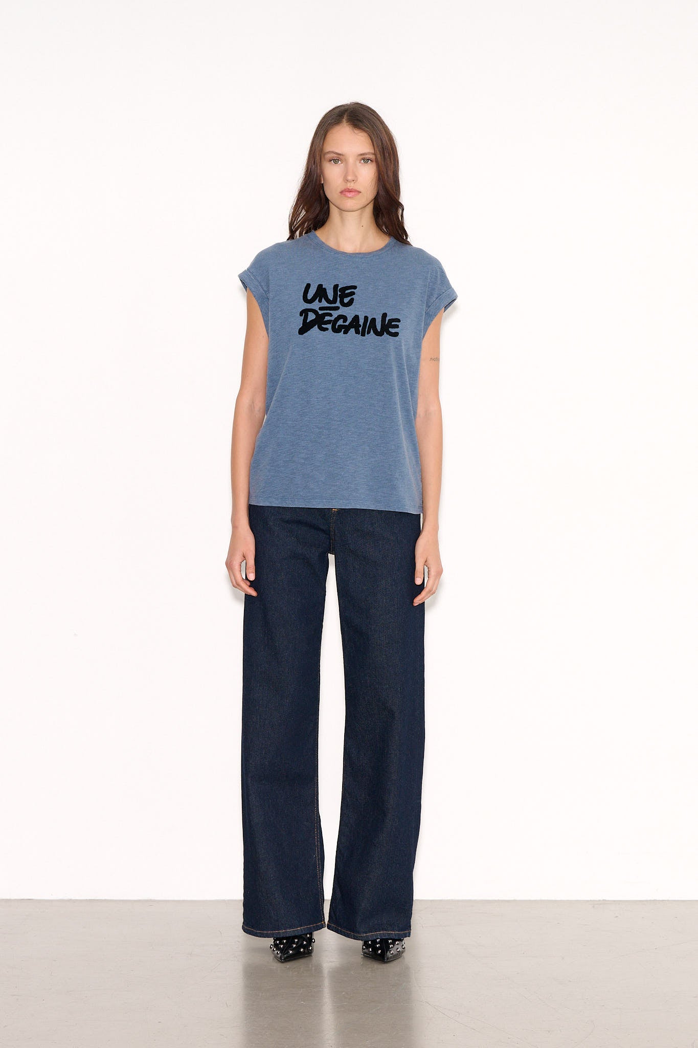 T-shirt casual T - DEGAINE WORKING BLUE - School Rag