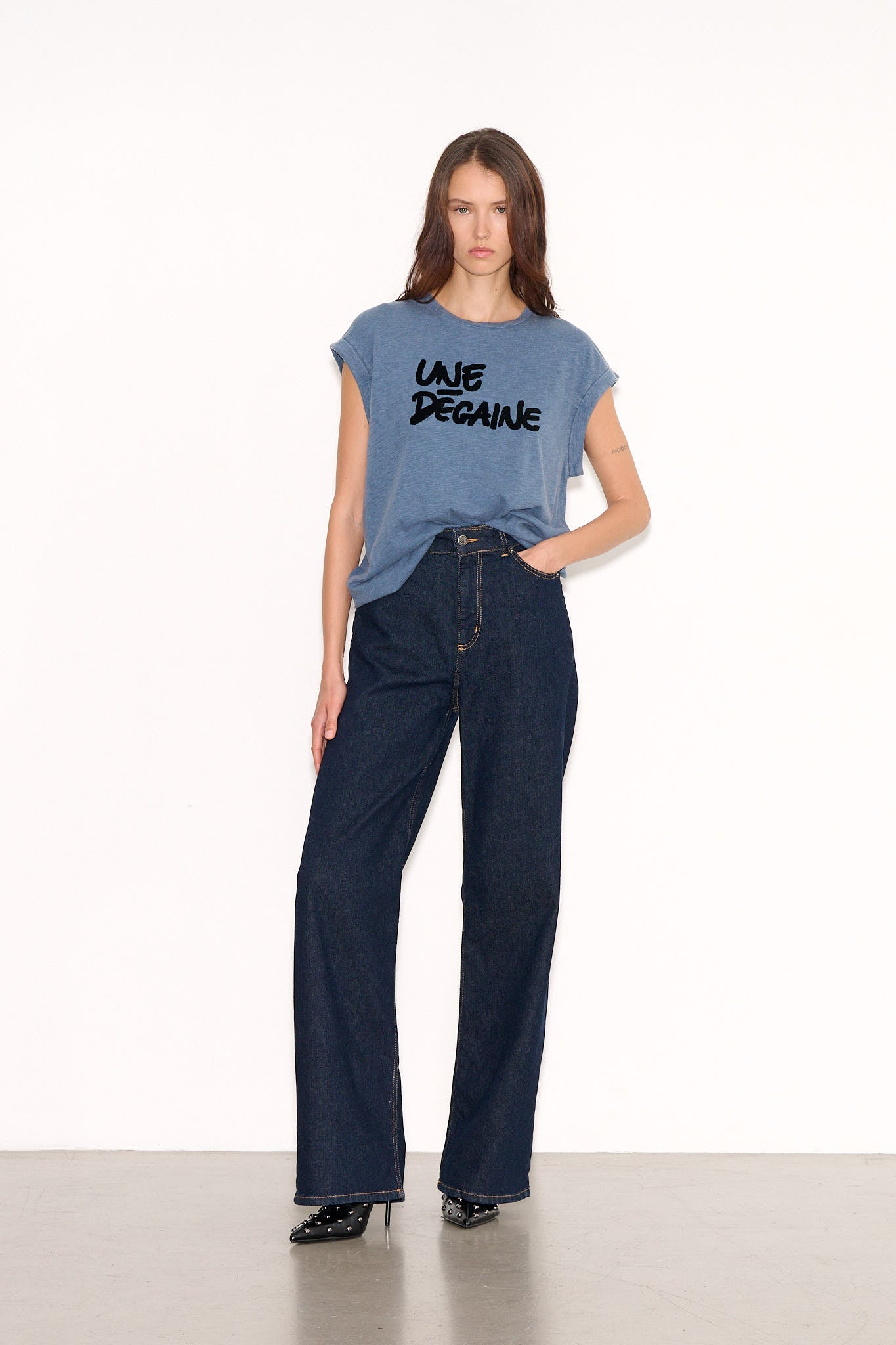 T-shirt casual T - DEGAINE WORKING BLUE - School Rag