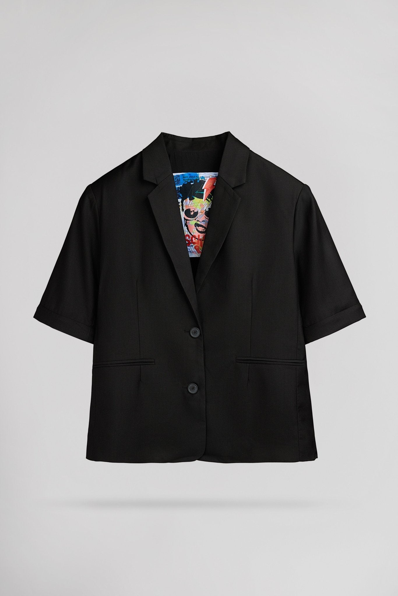 Veste ample col tailleur V - JOGG NOIR - School Rag