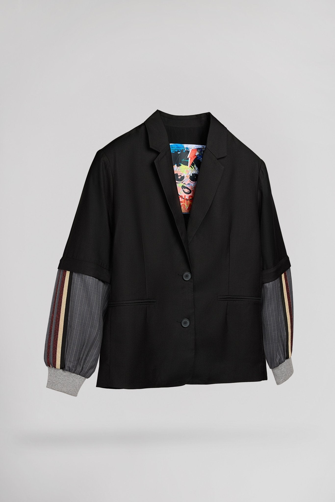 Veste ample col tailleur V - JOGG NOIR - School Rag