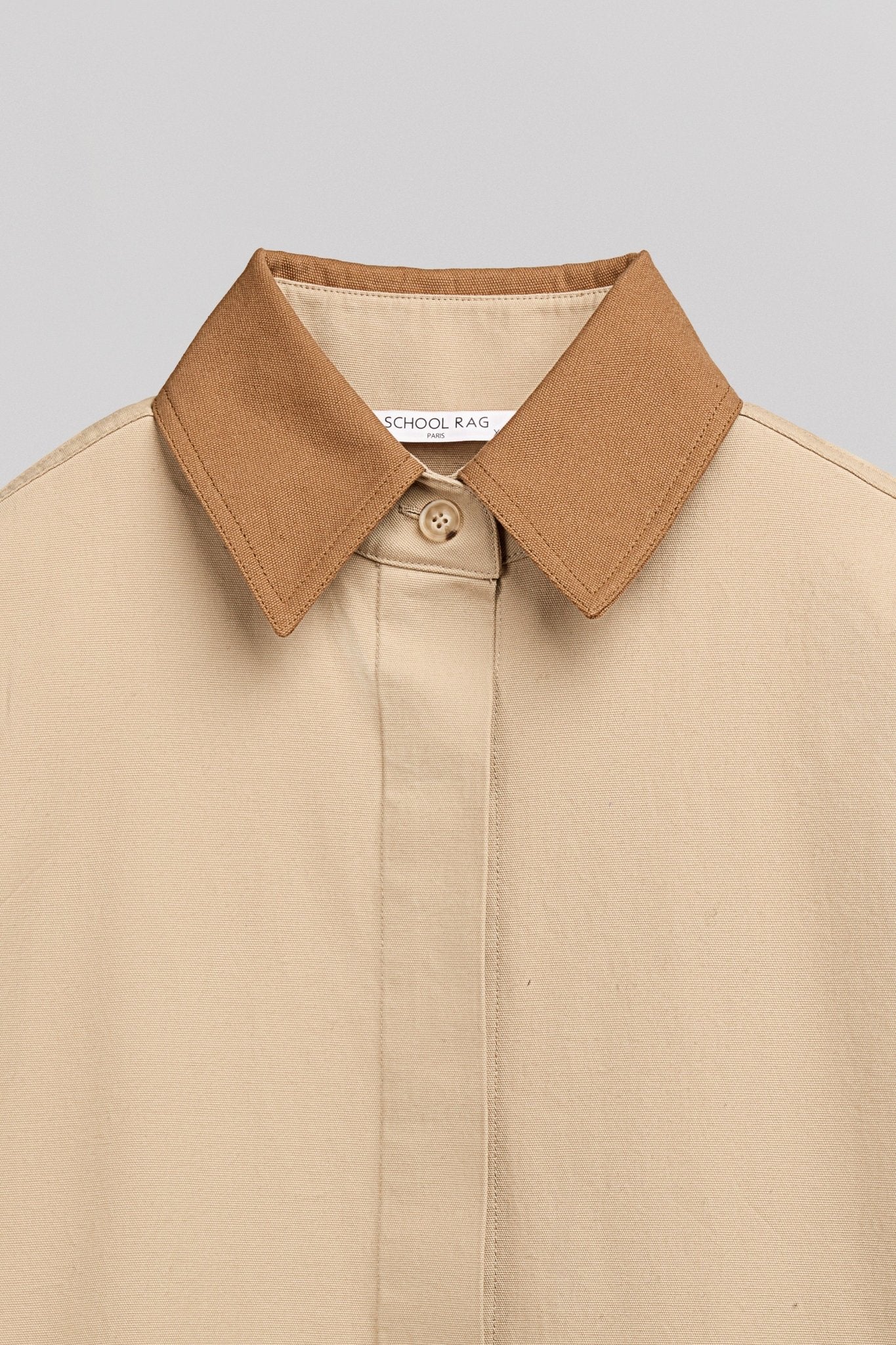 Veste oversize col chemise V - COLWOOD NATUREL - School Rag