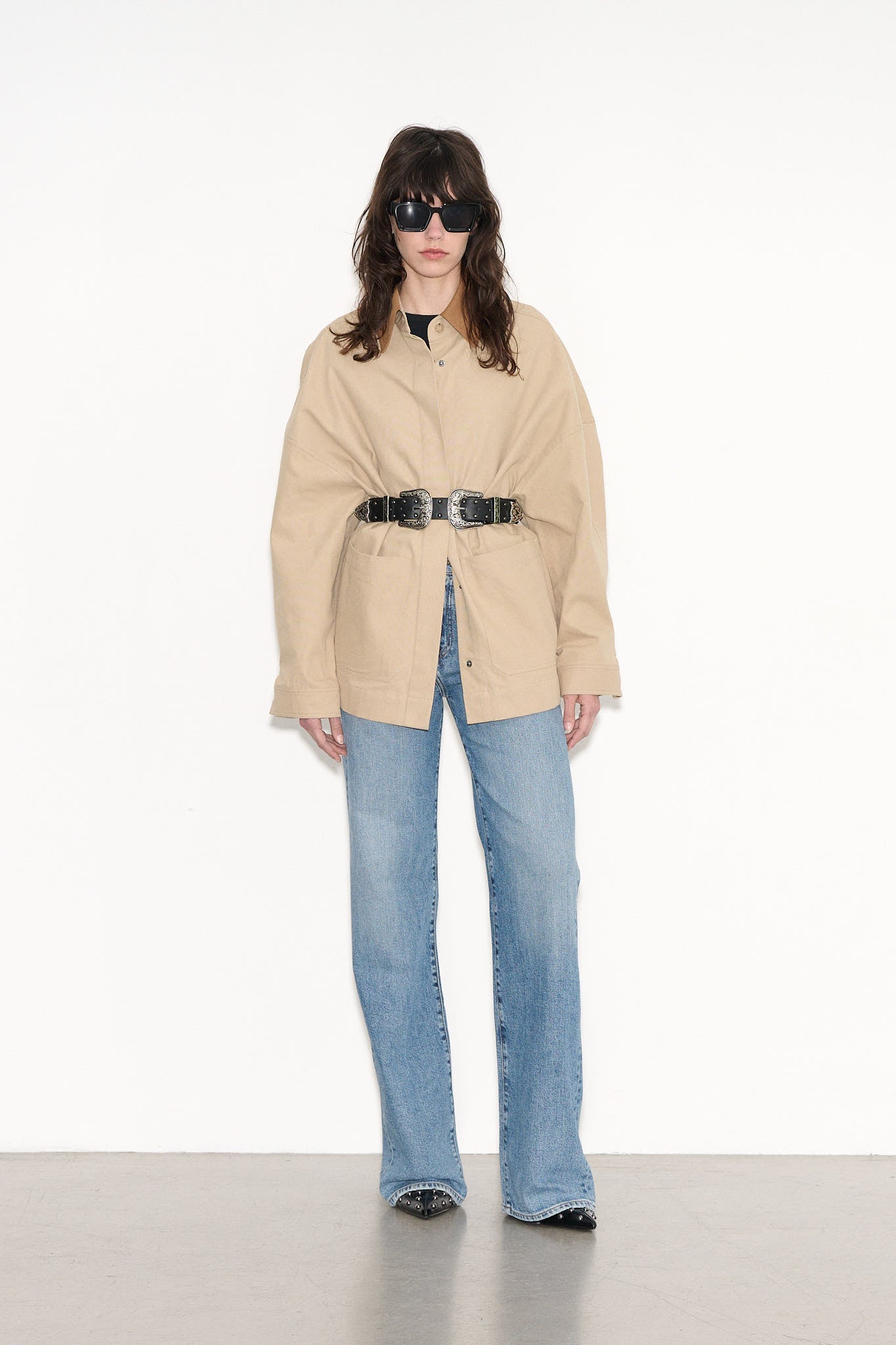 Veste oversize col chemise V - COLWOOD NATUREL - School Rag