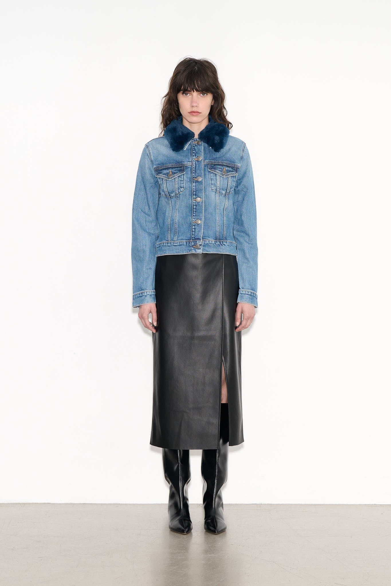 Blouson col détachable BEWORK HIGH BLU VINTAGE/INDIGO - School Rag