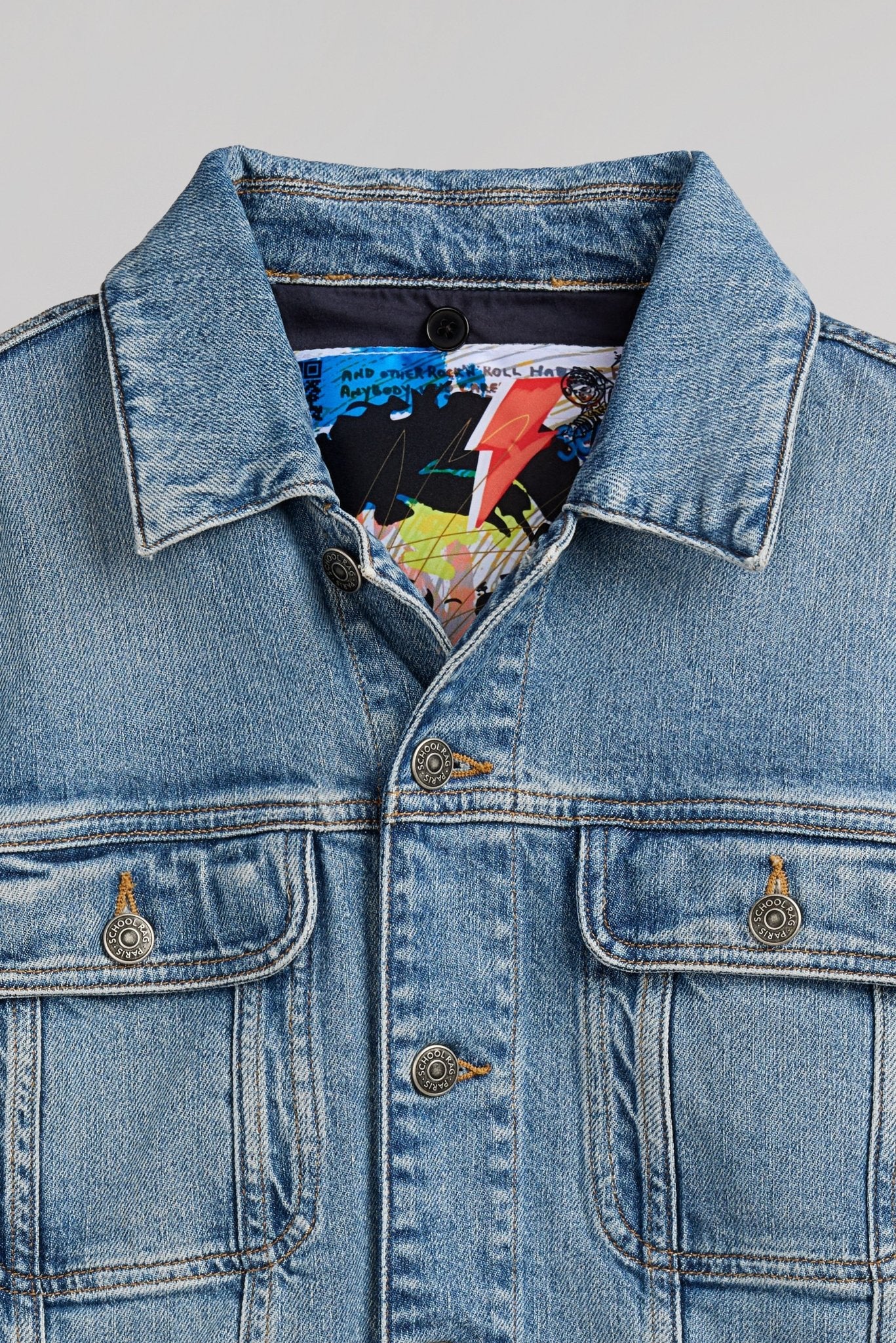Blouson col détachable BEWORK HIGH BLU VINTAGE/INDIGO - School Rag