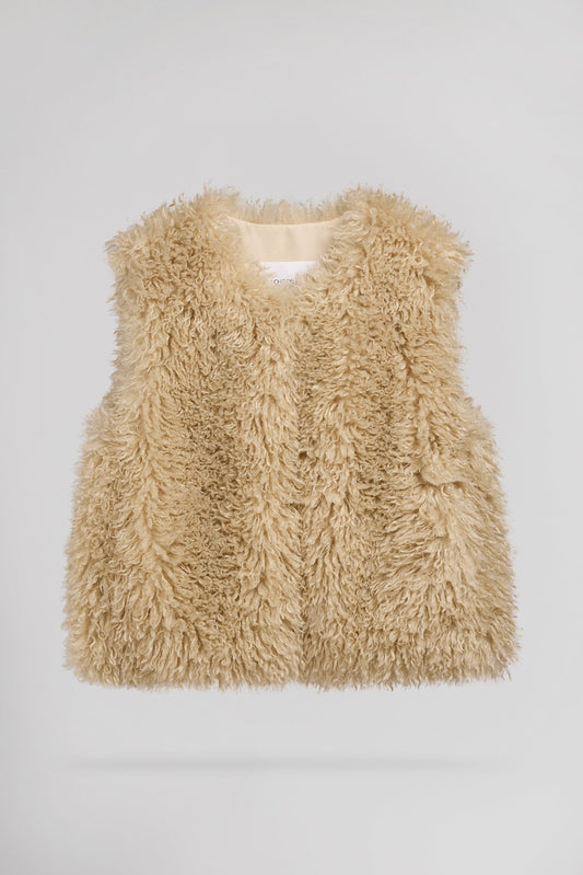 Achat Blouson oversize fausse fourrure BELOW BEIGE - School Rag