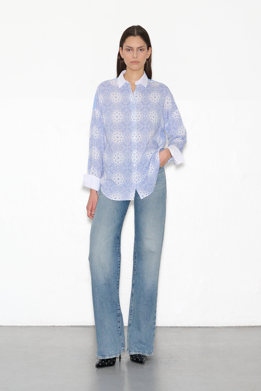 Chemise COURTNEY MIX BLEU PASTEL - School Rag