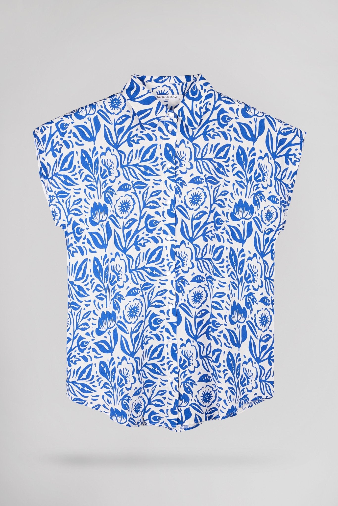 Chemise COURTY PRINT FLEUR BLEUE - School Rag