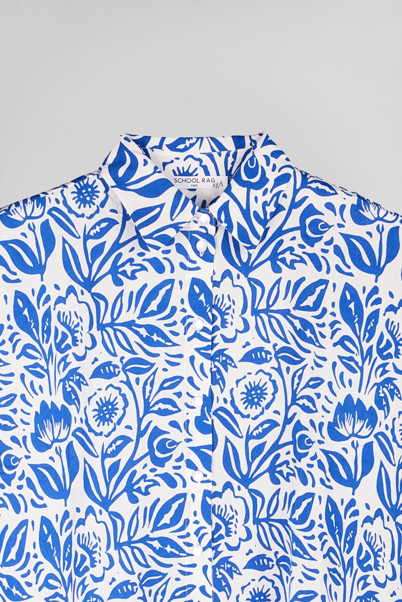 Chemise COURTY PRINT FLEUR BLEUE - School Rag