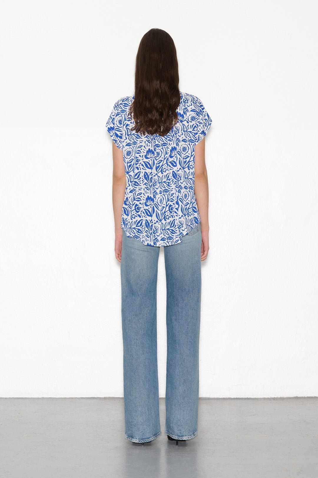 Chemise COURTY PRINT FLEUR BLEUE - School Rag