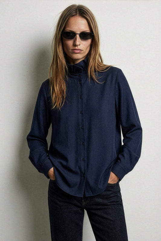Achat Chemise effet denim et col à volant FREE FRILL - School Rag