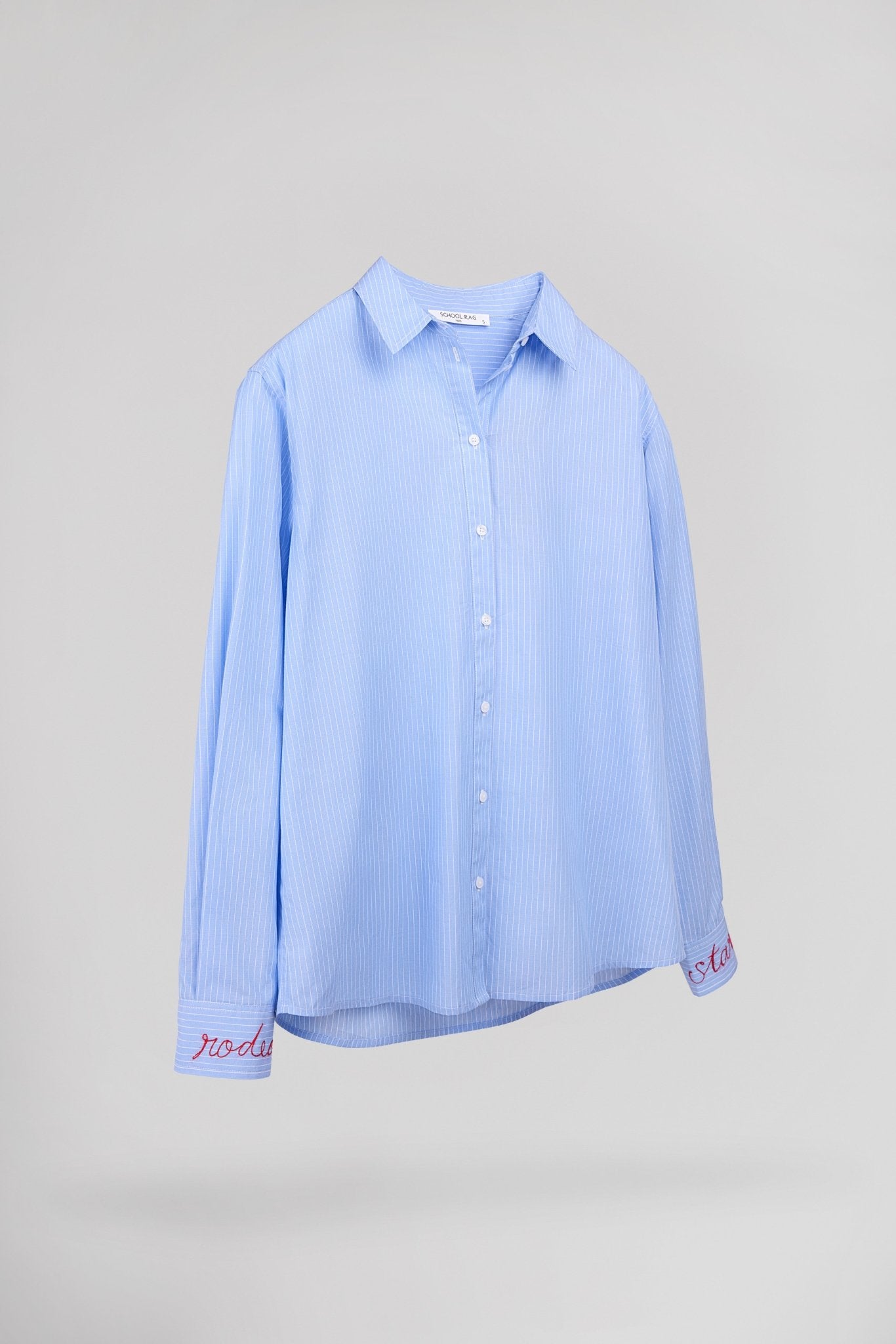Chemise masculine rayée brodée CHERIE STAR - School Rag