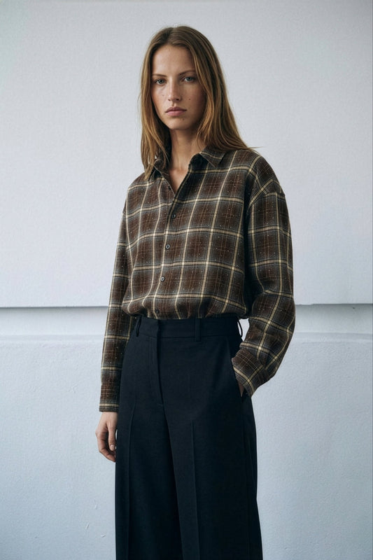 Achat Chemise oversize à carreaux et strass CHAWNEY - School Rag