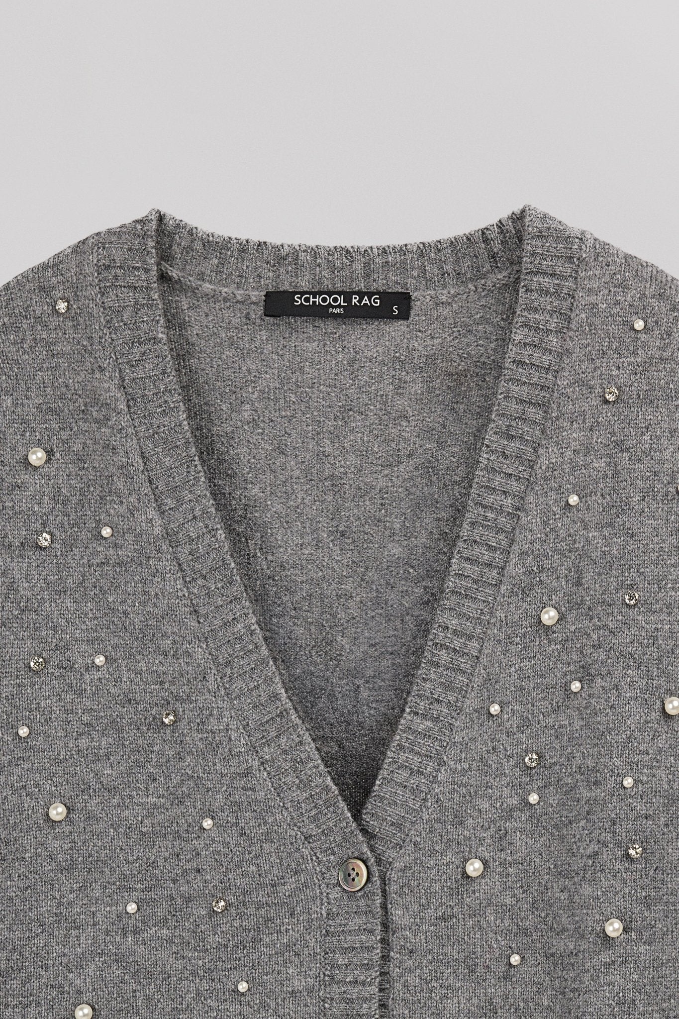 Gilet sans manche perlé et strassé GLESKA - School Rag