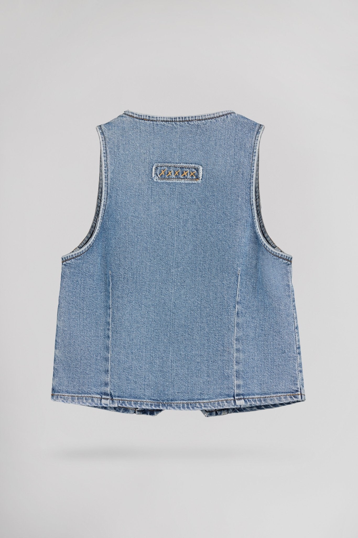 Gilet sans manches cintré en denim GARETT HIGH BLU VINTAGE/INDIGO - School Rag