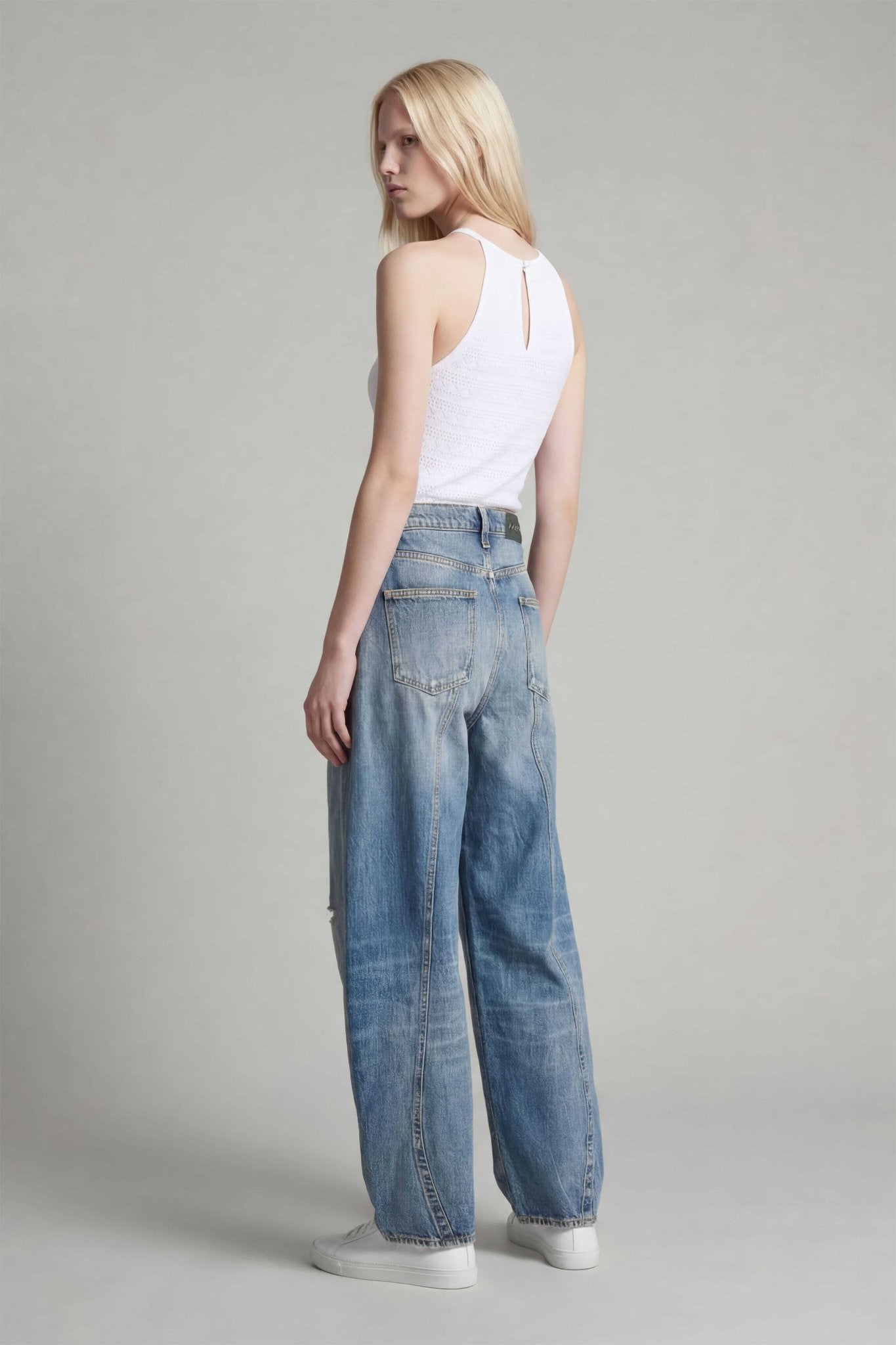 Jean ample barrel taille haute PTL - COSMOS DYE DESTROY - School Rag