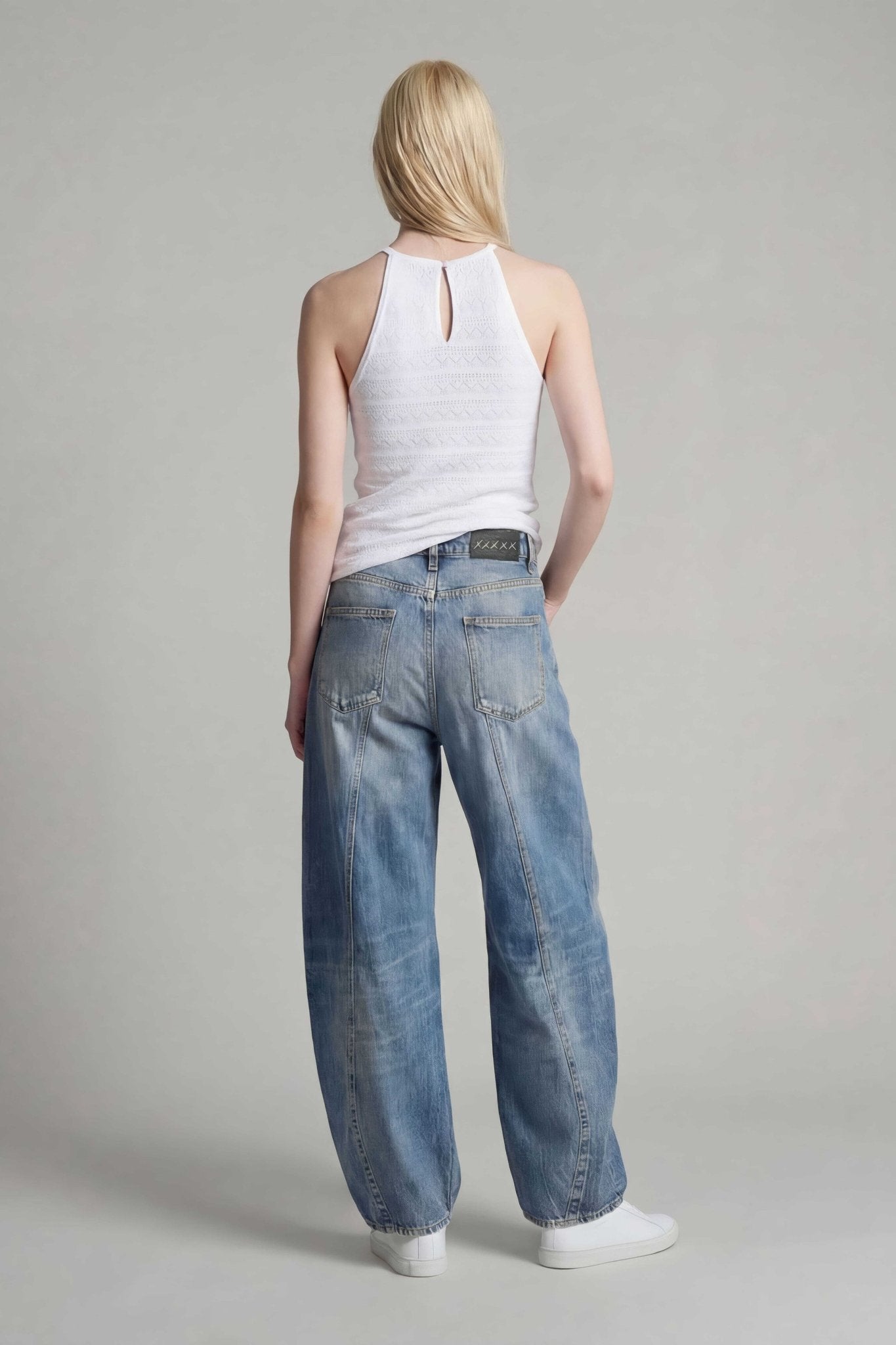 Jean ample barrel taille haute PTL - COSMOS DYE DESTROY - School Rag
