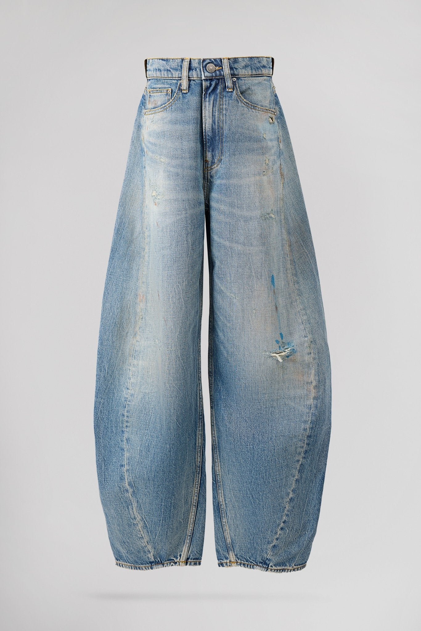 Jean ample barrel taille haute PTL - COSMOS DYE DESTROY - School Rag