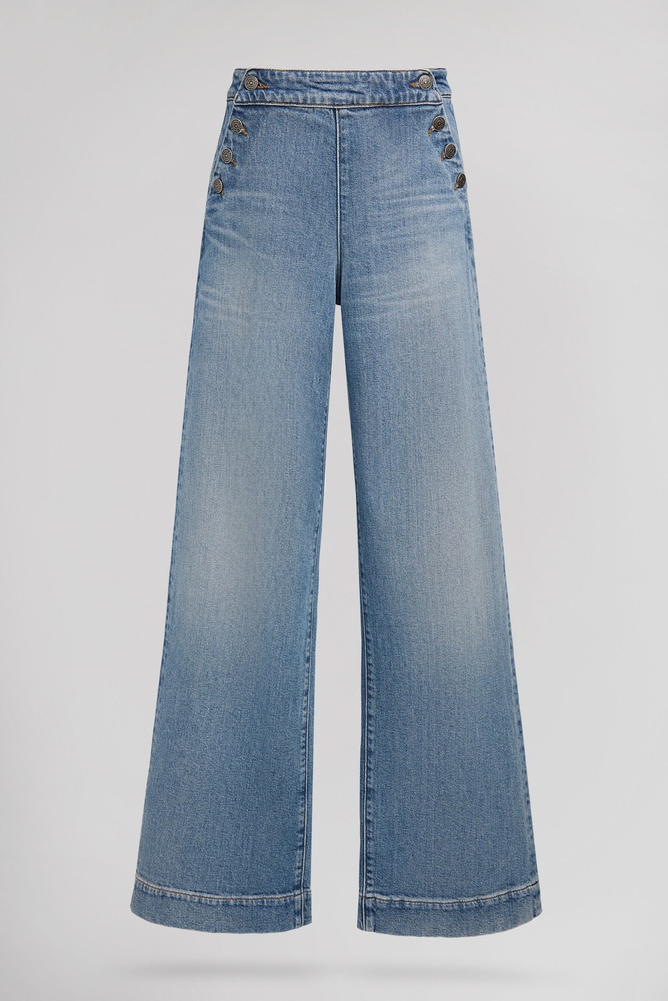 Jean droit ample taille haute PTL - LIBERTY VINTAGE/INDIGO - School Rag