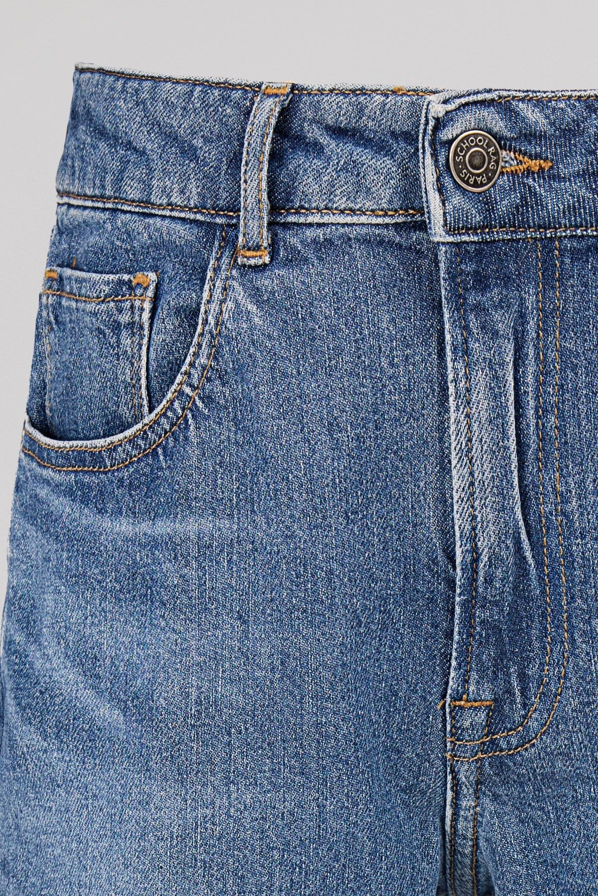 Jean droit crop BESWING HIGH BLUE - School Rag