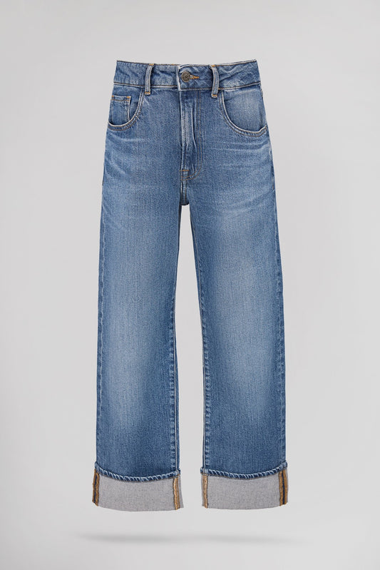 Achat Jean droit crop BESWING HIGH BLUE - School Rag