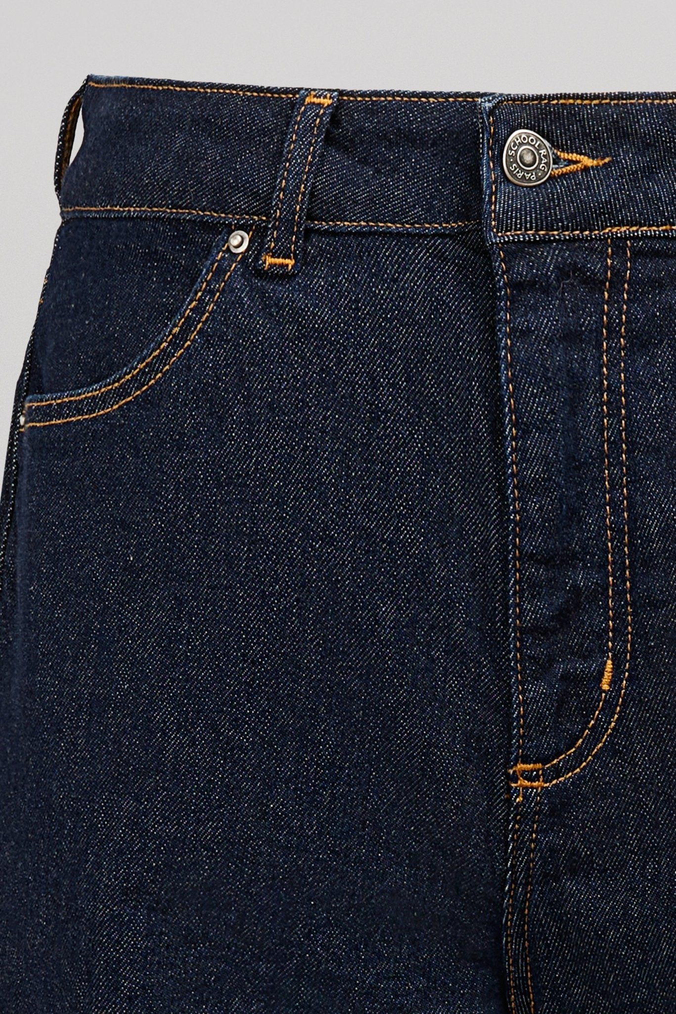 Jean large droit taille haute BEBRUT OLD/ENCRE - School Rag
