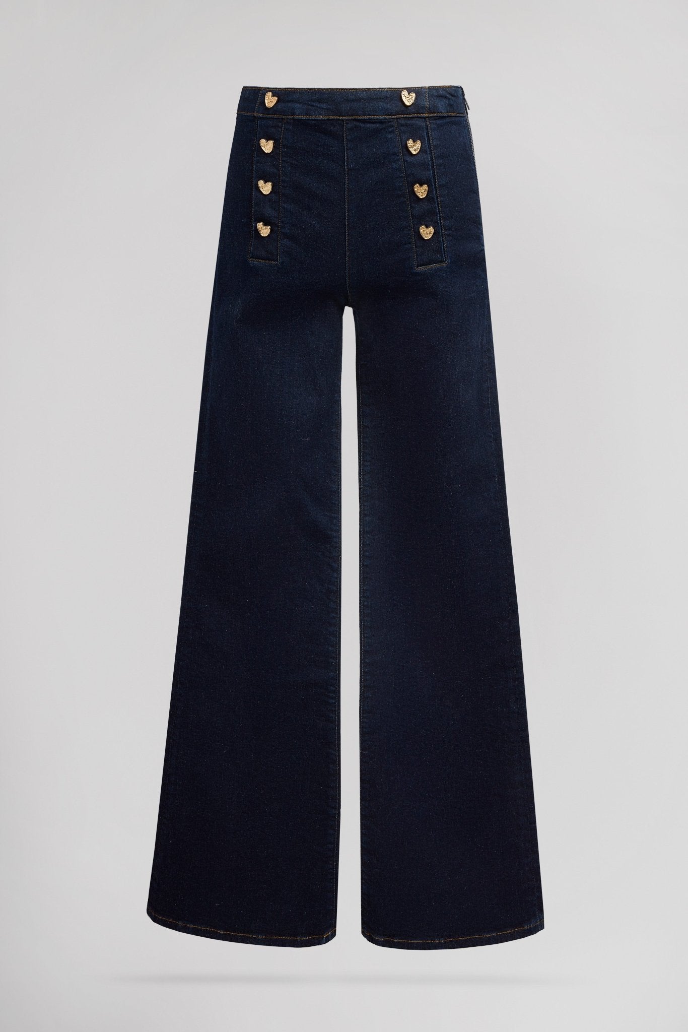 Jean slim boutons cœur PTL - ANGIE OLD/ENCRE - School Rag