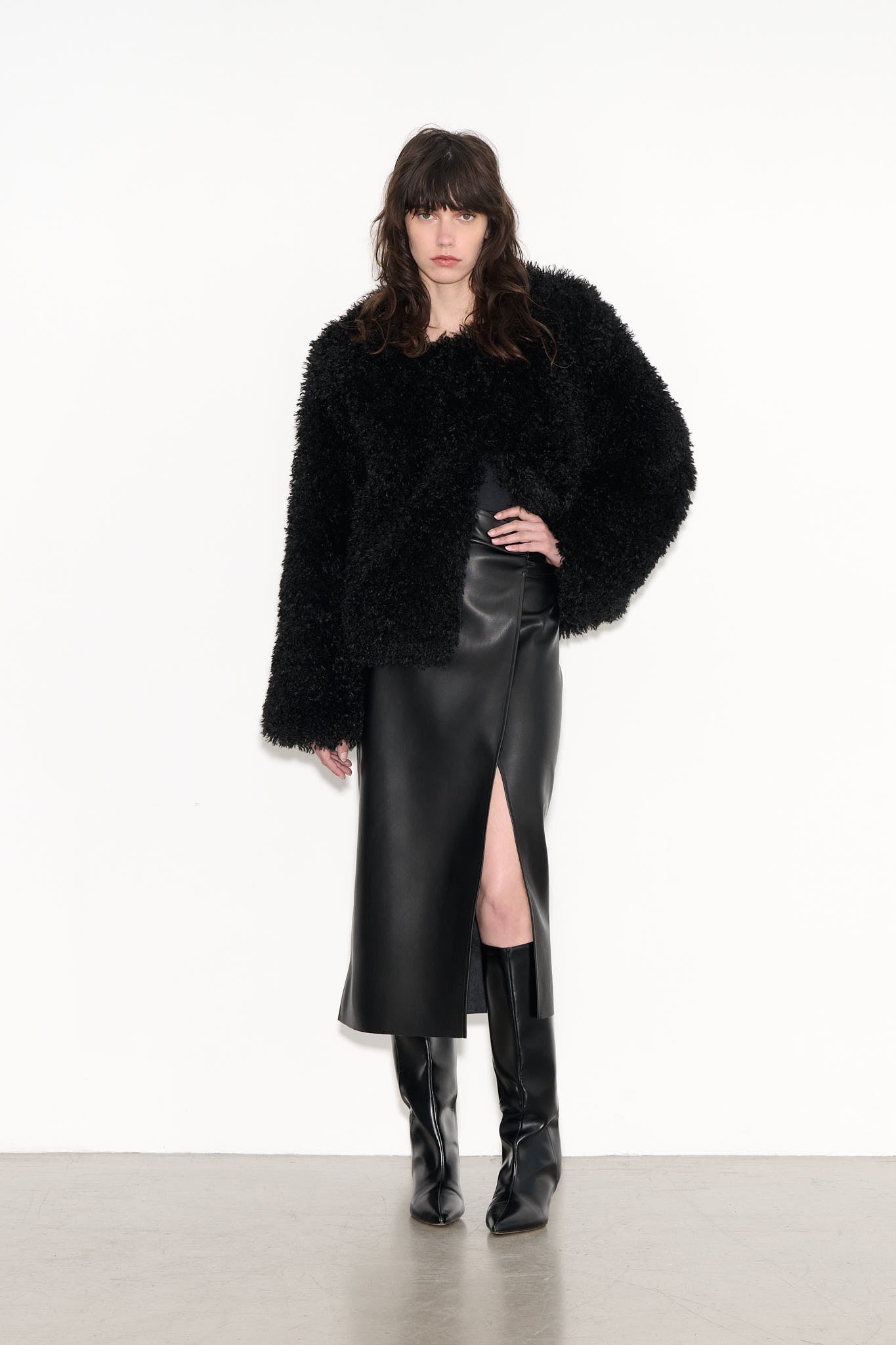 Jupe droite longueur midi JADYS BOLD NOIR - School Rag