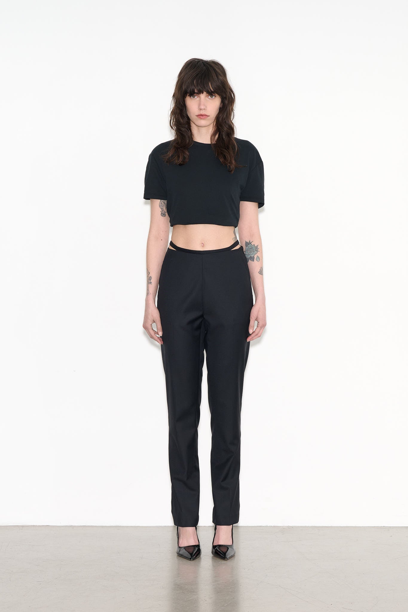 Pantalon ajusté taille haute PTL - PALIA STRAP NOIR - School Rag