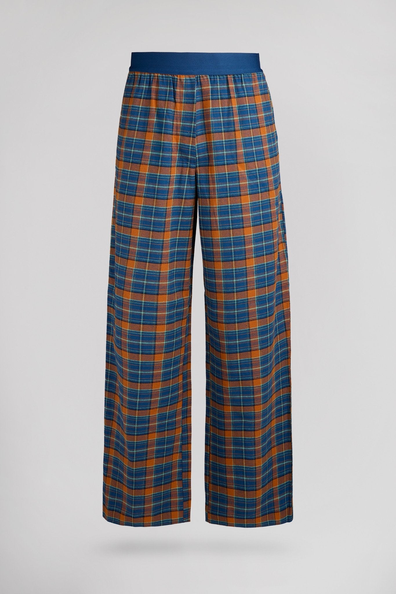 Pantalon droit taille haute PTL - PEPER SOFT NAVY CHECK - School Rag