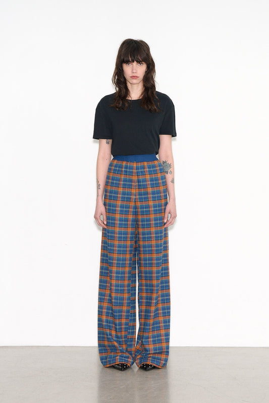 Achat Pantalon PTL - PEPER SOFT NAVY CHECK - School Rag