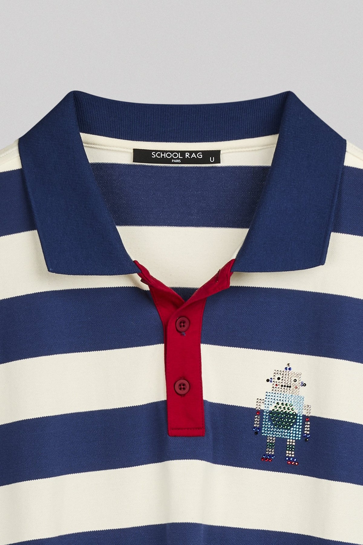 Polo oversize rayé avec robot DEEKY - School Rag