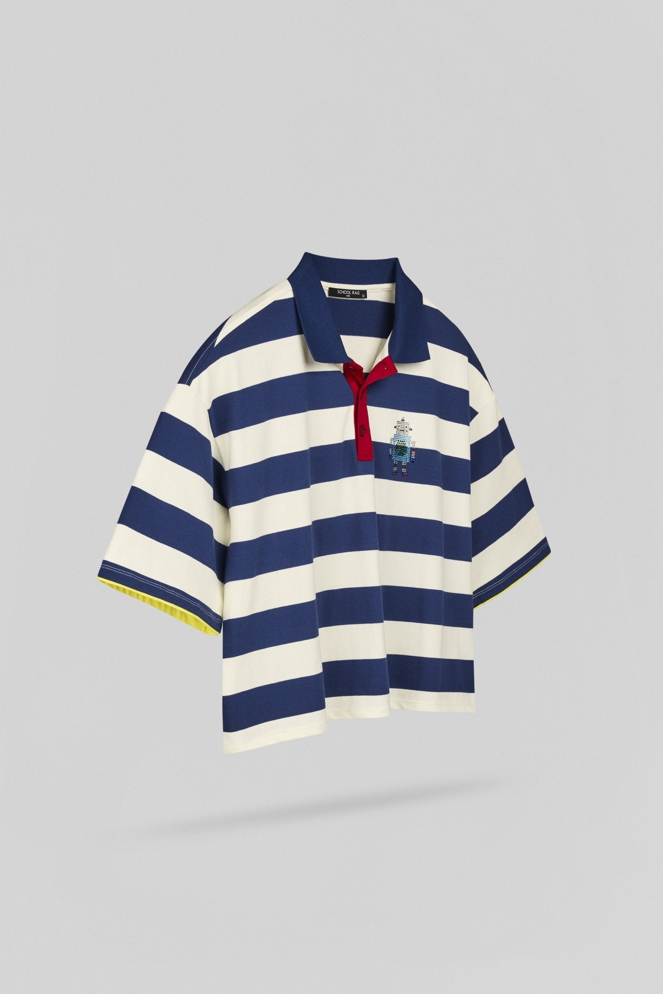 Polo oversize rayé avec robot DEEKY - School Rag