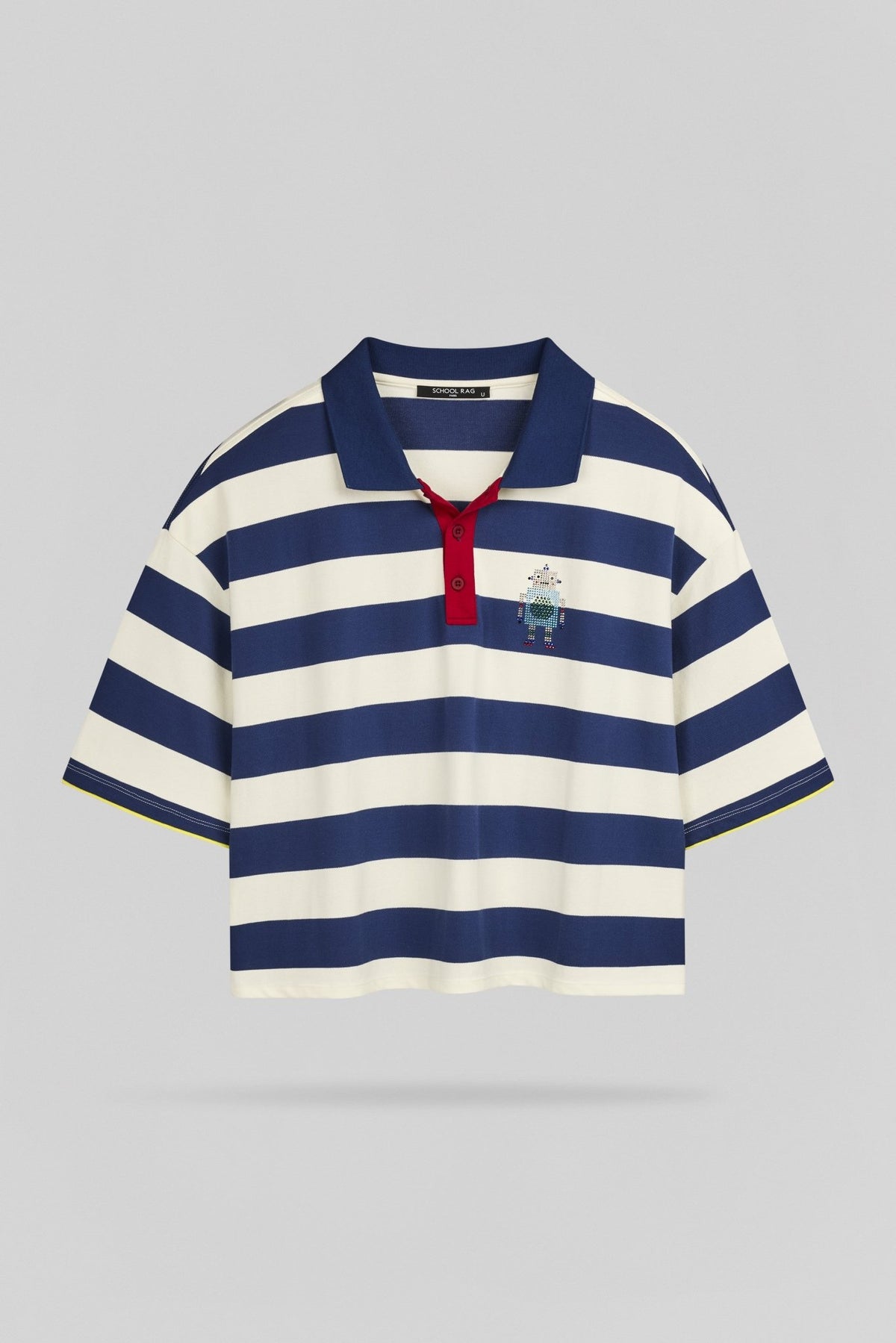 Polo oversize rayé avec robot DEEKY - School Rag